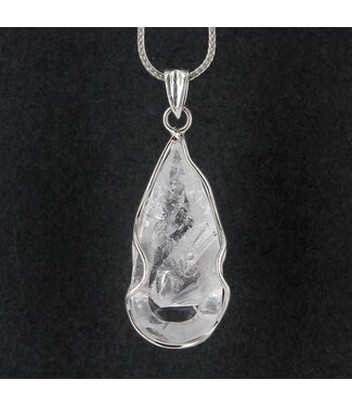 Luma Creation Pendentif Cristal de Roche avec Prisme Négatif cerclé Ag925