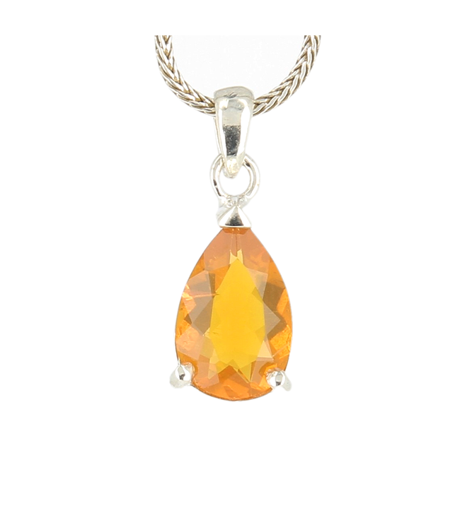 Luma Creation Pendentif opale de feu taillée goutte griffe Ag925