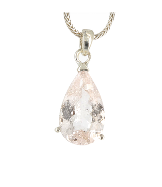 Luma Creation Pendentif morganite taillée goutte griffe Ag925