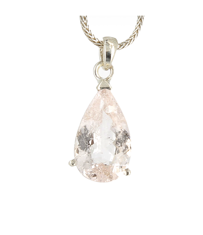 Luma Creation Pendentif morganite taillée goutte griffe Ag925