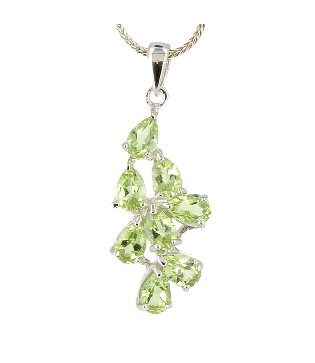 Luma Creation Pendentif péridots pluie perlée Ag925
