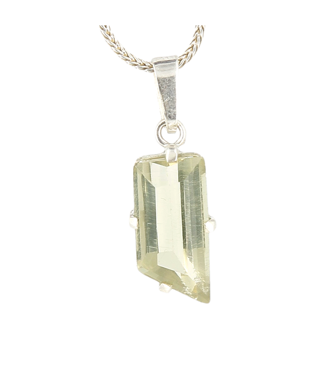 Luma Creation Pendentif citrine lemon taillée rectangle griffe Ag925