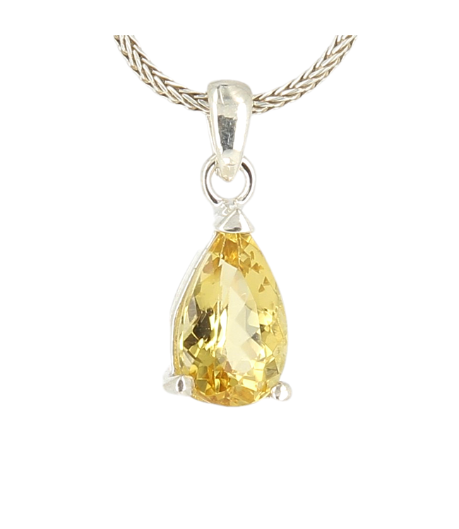 Luma Creation Pendentif héliodor goutte taillée griffe Ag925