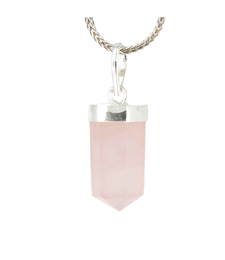 Luma Creation Pendentif quartz rose brute polie