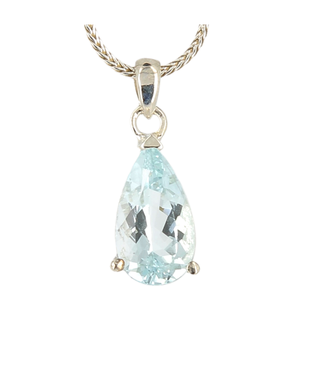 Luma Creation Pendentif aigue-marine goutte taillée griffe Ag925