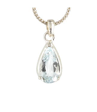 Luma Creation Pendentif aigue-marine goutte taillée cerclé Ag925