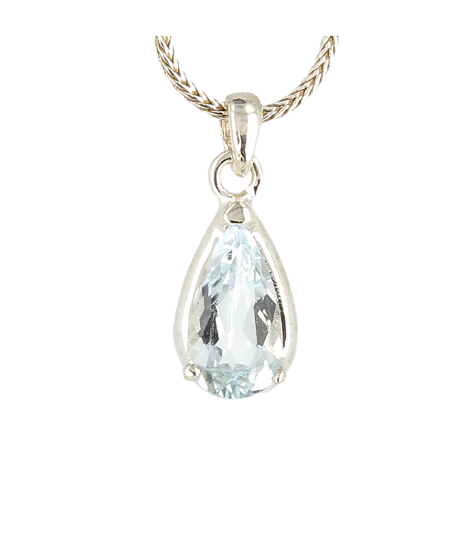 Luma Creation Pendentif aigue-marine goutte taillée cerclé Ag925