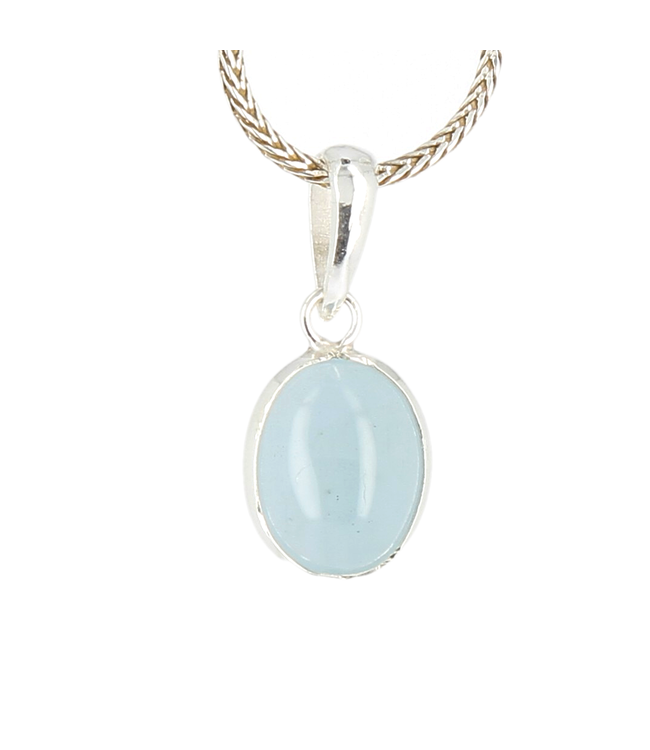 Luma Creation Pendentif aigue-marine ovale cerclé Ag925