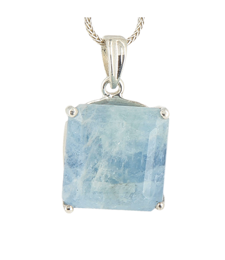 Luma Creation Pendentif aigue-marine carré griffe Ag925