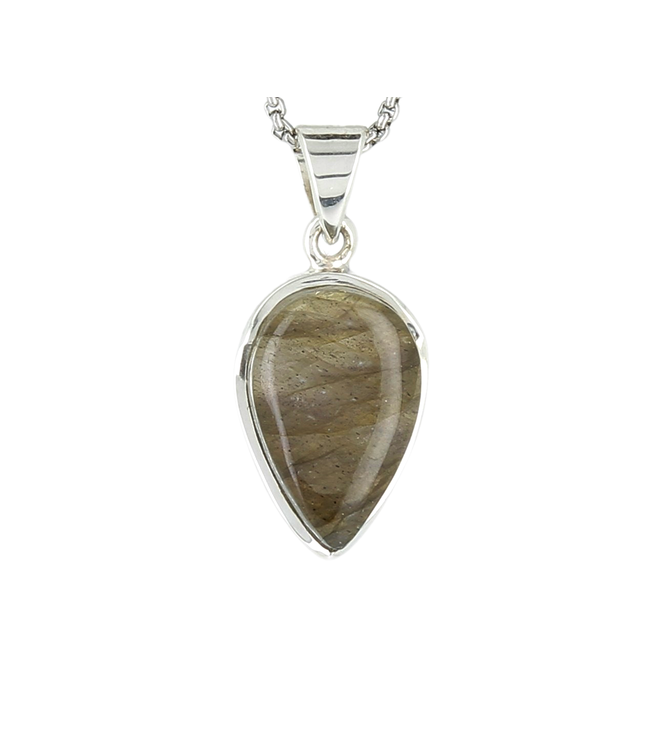 Luma Creation Pendentif labradorite spectrolite goutte inv cerclé Ag925