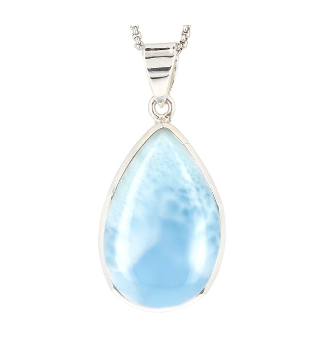 Luma Creation Pendentif larimar goutte cerclé Ag925