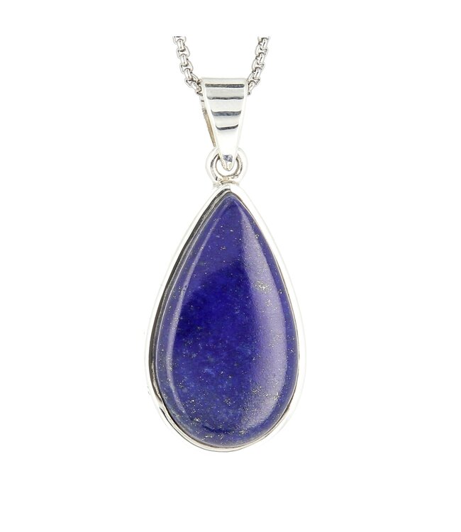 Luma Creation Pendentif lapis lazuli goutte cerclé Ag925