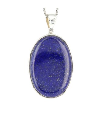 Luma Creation Pendentif lapis lazuli ovale cerclé Ag925
