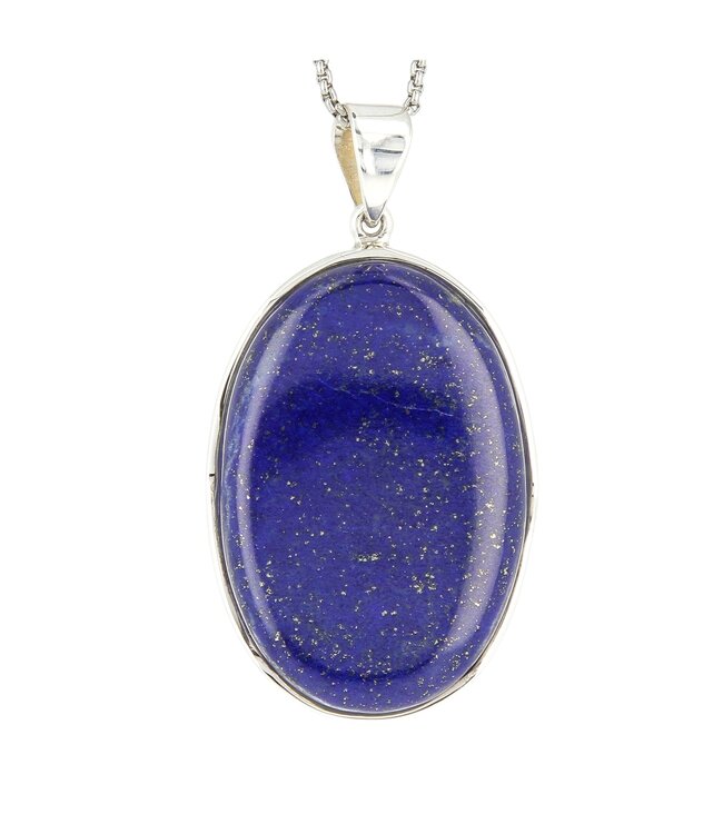 Luma Creation Pendentif lapis lazuli ovale cerclé Ag925