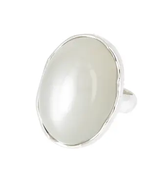 Luma Creation Bague pierre de lune ovale Ag925