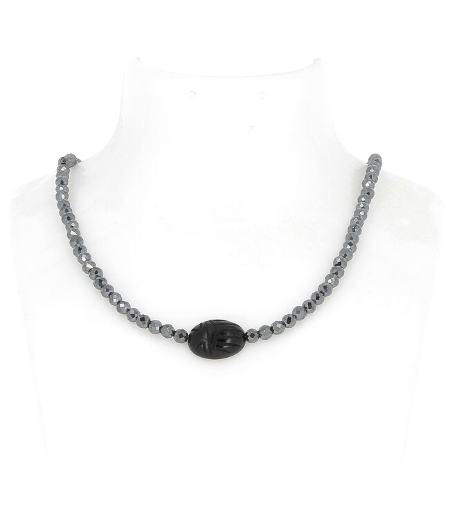 Luma Creation Collier hématite Scarabée