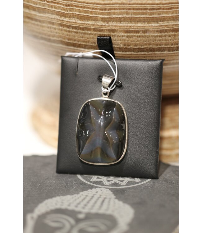 Luma Creation Pendentif Obsidienne Oeil Celeste étoile