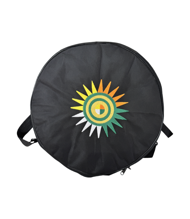 Luma Creation Tambour chamanique vache blanche avec tâches brunes et noires - 45 cm, saule