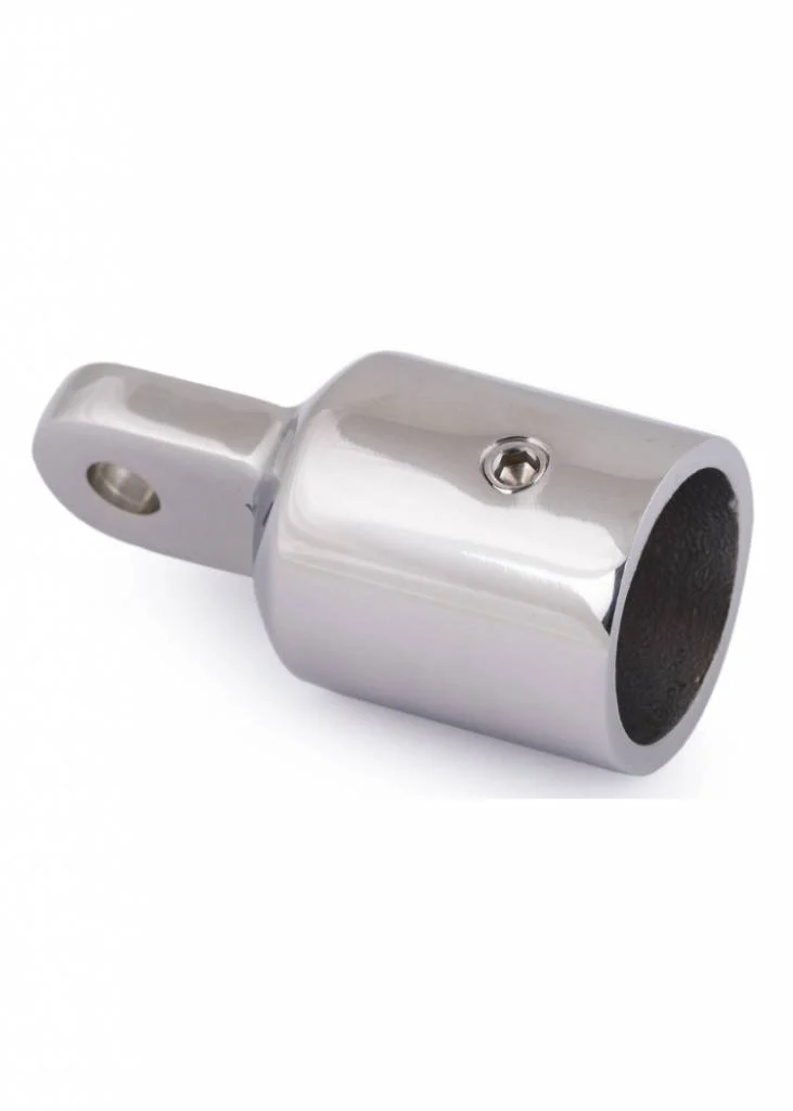Tube end cap with eyelet - Stainless steel - 22 mm