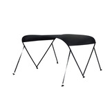 NALUX Biminitop 2 bogen zwart frame- Hoogte 110 cm -Breedte 110-130 cm