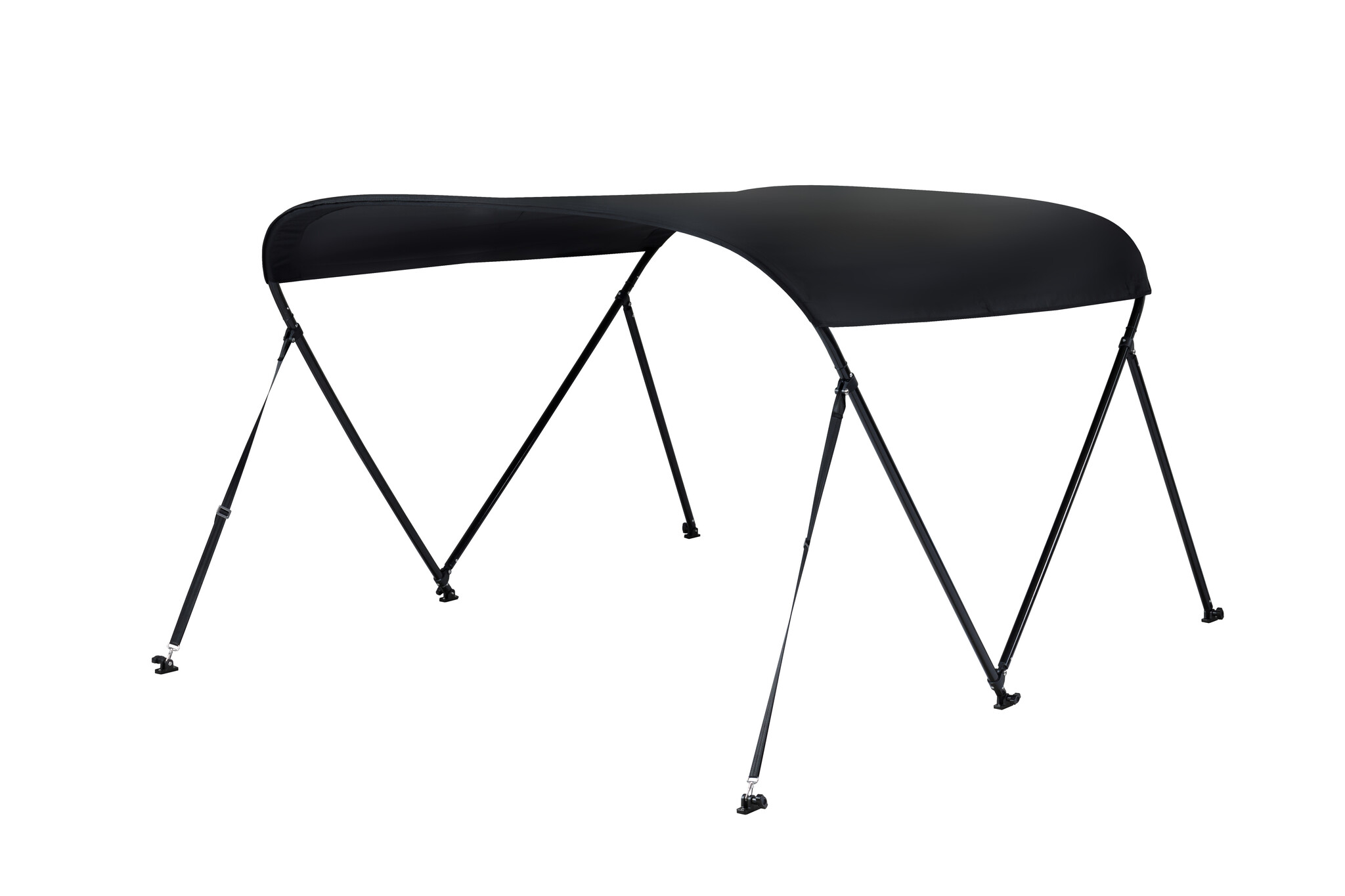 NALUX Biminitop 2 bogen zwart frame- Hoogte 110 cm -Breedte 110-130 cm