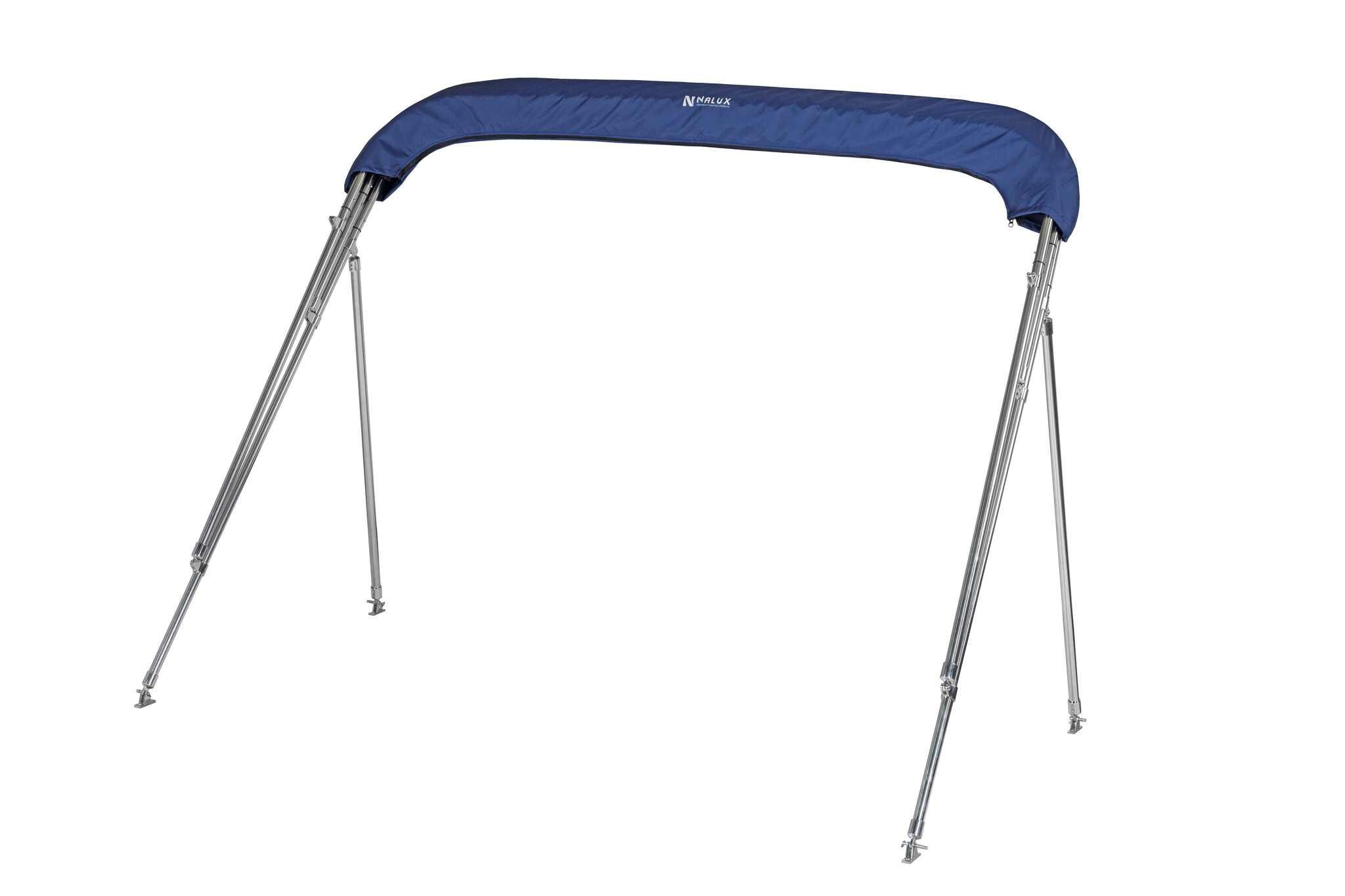 NALUX Edelstahl-Bimini-Top mit 2 Bügeln – Höhe 110 cm – Breite 110–130 cm