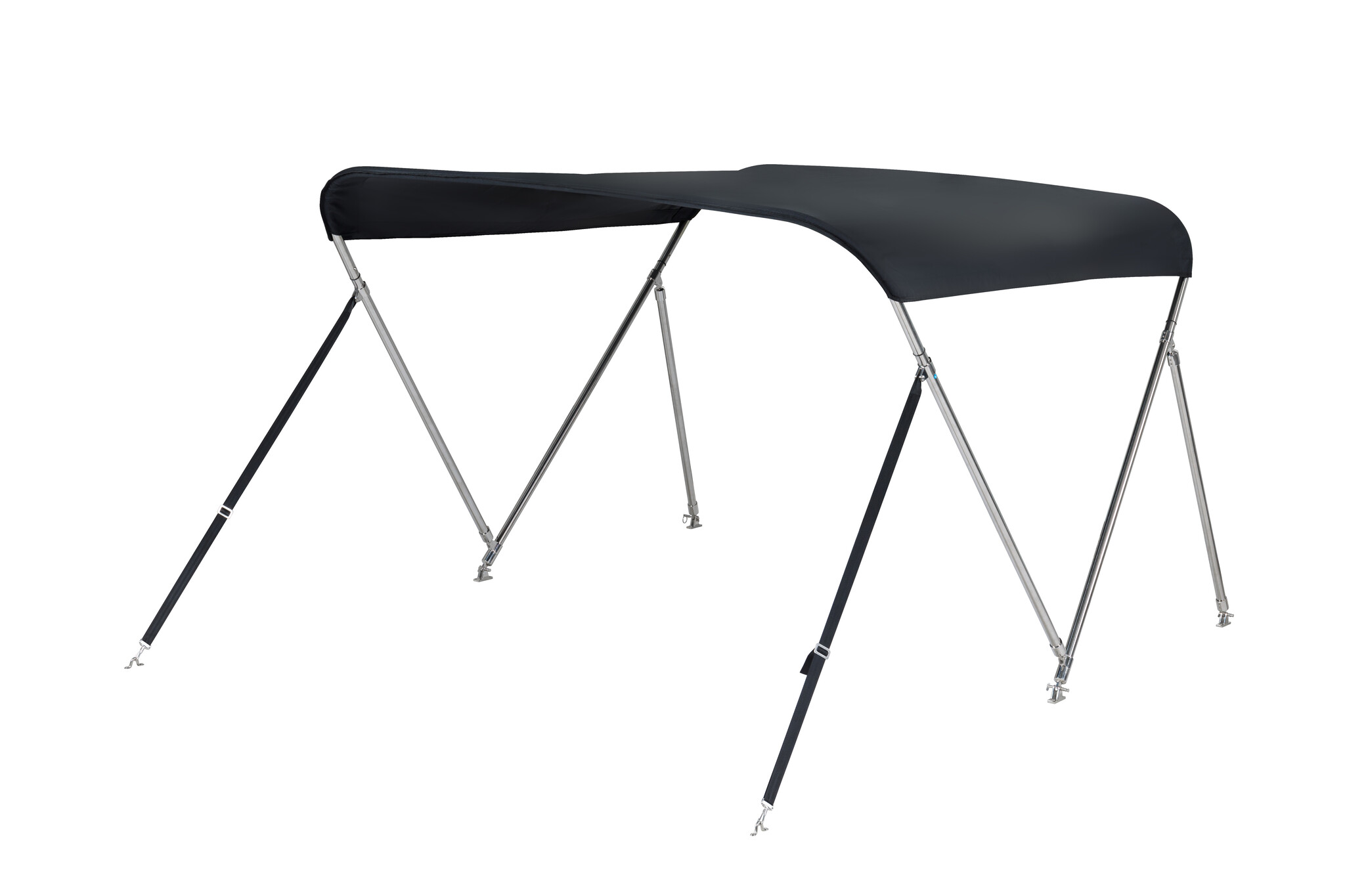 NALUX Edelstahl-Bimini-Top mit 2 Bügeln – Höhe 110 cm – Breite 150–170 cm