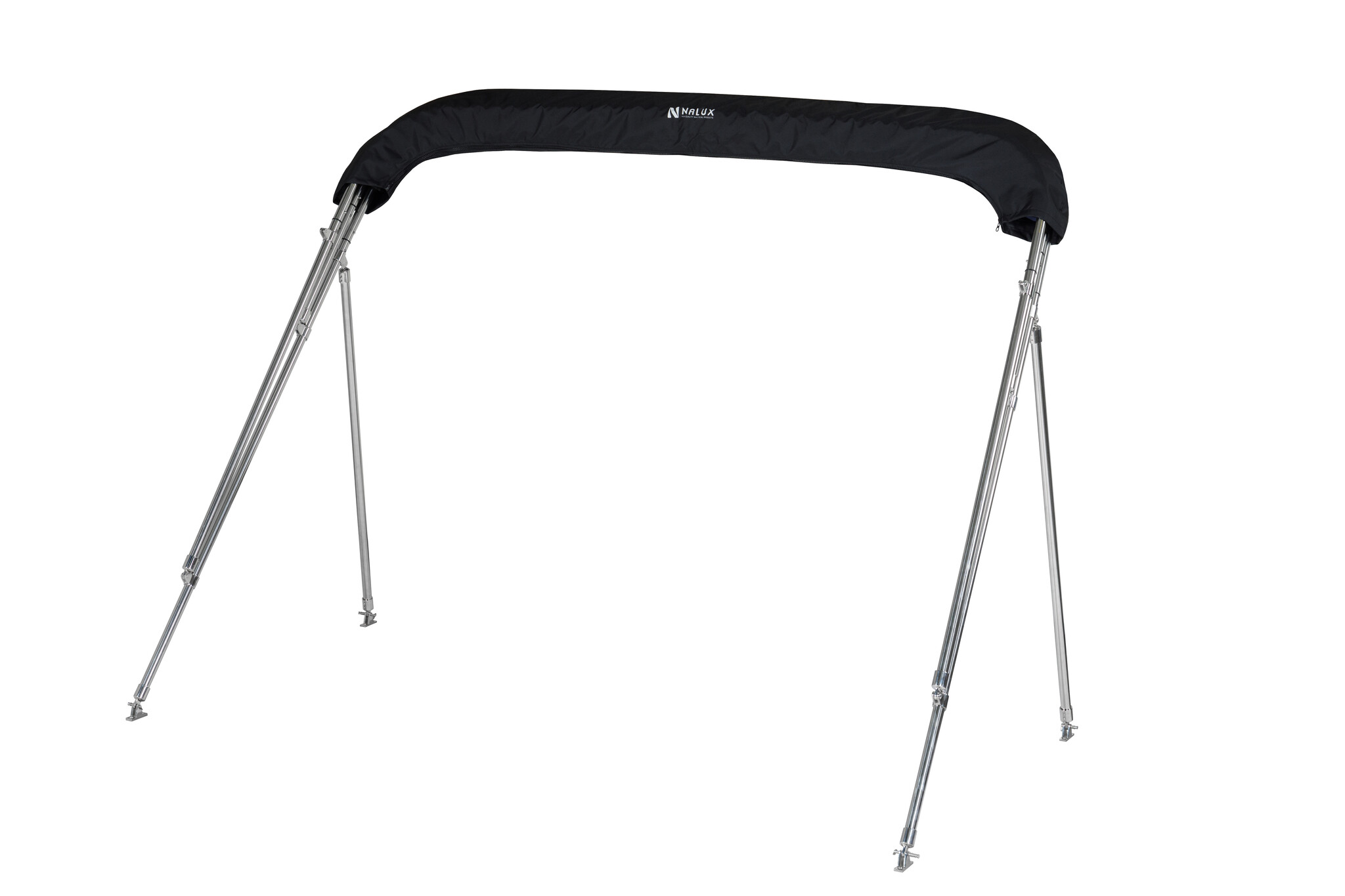 NALUX Edelstahl-Bimini-Top mit 4 Bügeln – Höhe 117 cm – Breite 246–261 cm