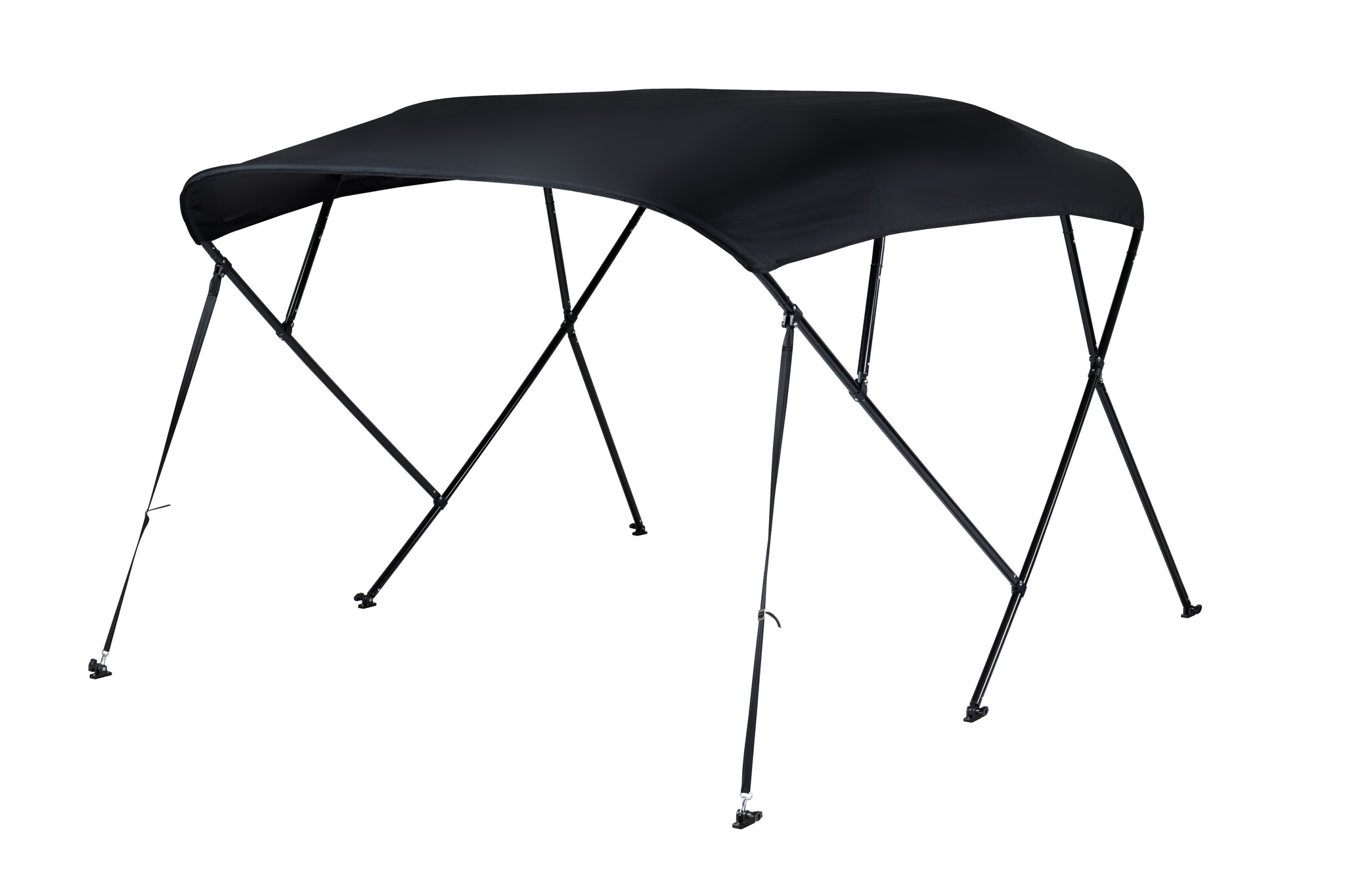 NALUX Biminitop 4  bogen zwart frame- Hoogte 137 cm -Breedte 185-198 cm