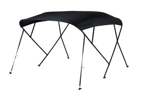 NALUX Bimini-Top mit 4 Bügeln, schwarzem Gestell – Höhe 117 cm – Breite 200–213 cm