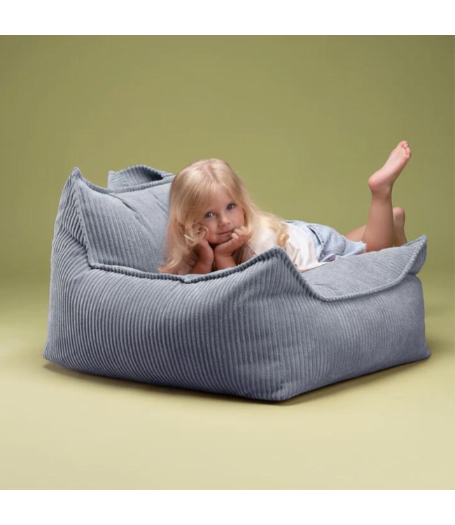 Zitzak van zachte corduroy stof – kleur Blueberry blue