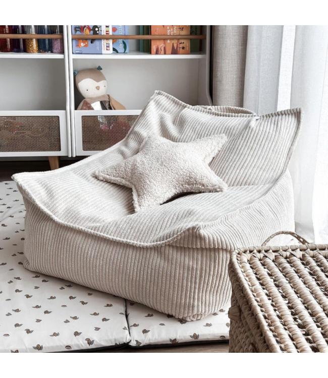Zitzak van zachte corduroy stof – kleur Marsmallow