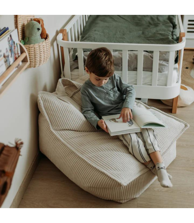 Zitzak van zachte corduroy stof – kleur Marsmallow