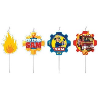 Brandweerman Sam mini taart kaarsjes, 4 st