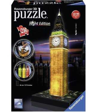 Big Ben 3D puzzel - night edition - 216 stukjes