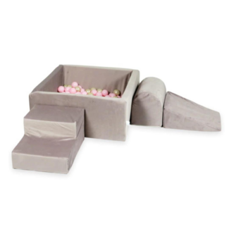 Soft play speelset - ballenbak met foamkussens - velvet - 400 ballen