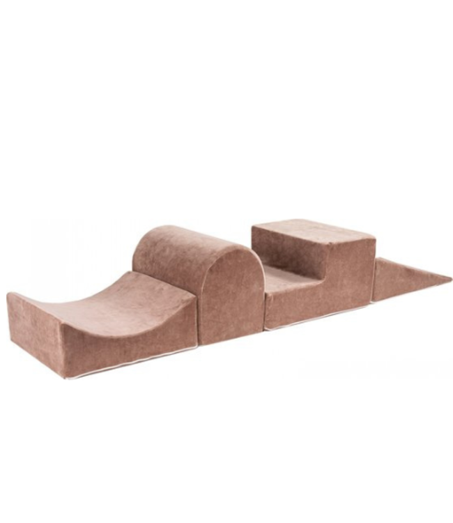 Softplay hindernisbaan - Bruin 4 stuks - velvet