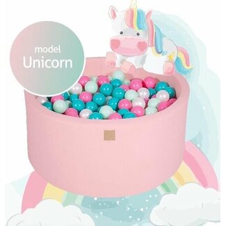 Ballenbak Unicorn set  90 x 40 cm – incl 250 ballen - Roze