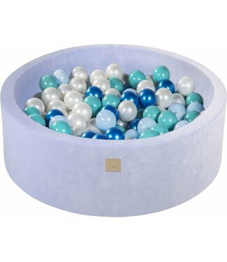 Ballenbak 90 x 30 cm  blauw – incl 200 ballen - Velvet