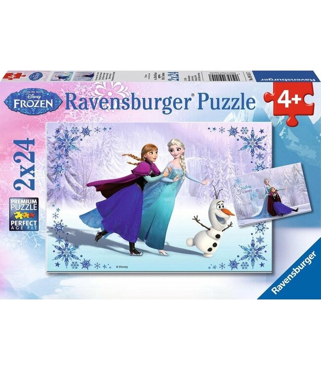 Ravensburger Disney Frozen: Zussen voor altijd - 2x24 stukjes - kinderpuzzel