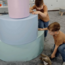 Soft play foam blokken set in zachte pastel regenboogkleuren voor kinderen