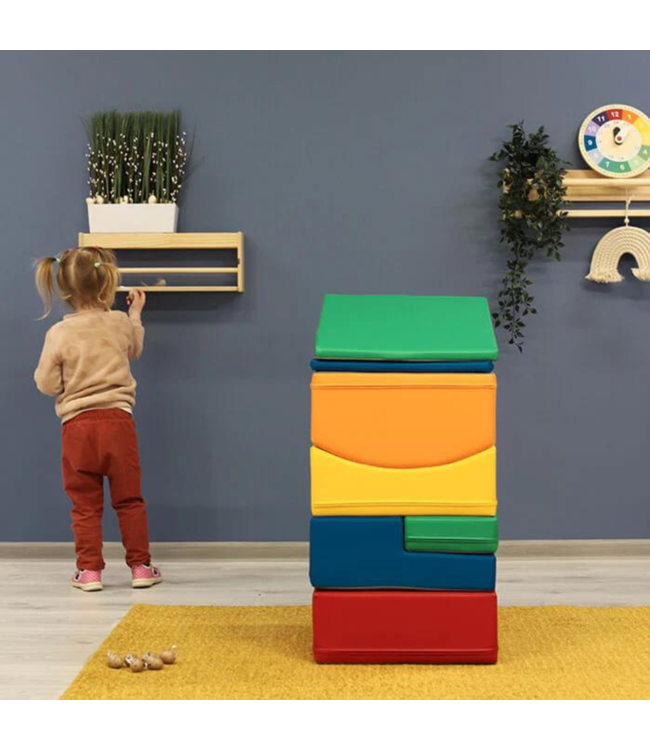 Foam blokken set in primaire kleuren voor creatief en actief kinderspel
