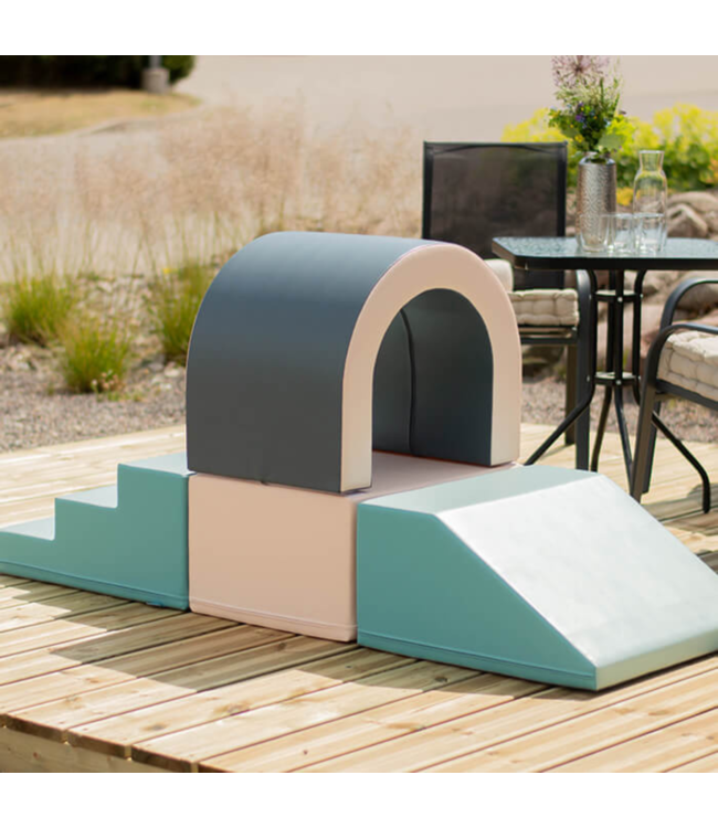 Pastelkleurige foam tunnelset voor fantasierijk en actief spelplezier