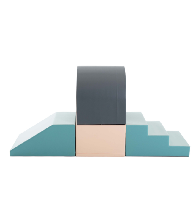 Pastelkleurige foam tunnelset voor fantasierijk en actief spelplezier