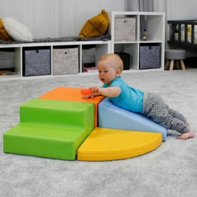 Foam blokken set corner crawler | lichte kleuren – duurzaam en veilig speelgoed