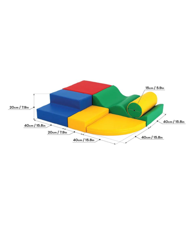 Foam blokken set Explorer | primaire kleuren – kleurrijk en educatief speelplezier