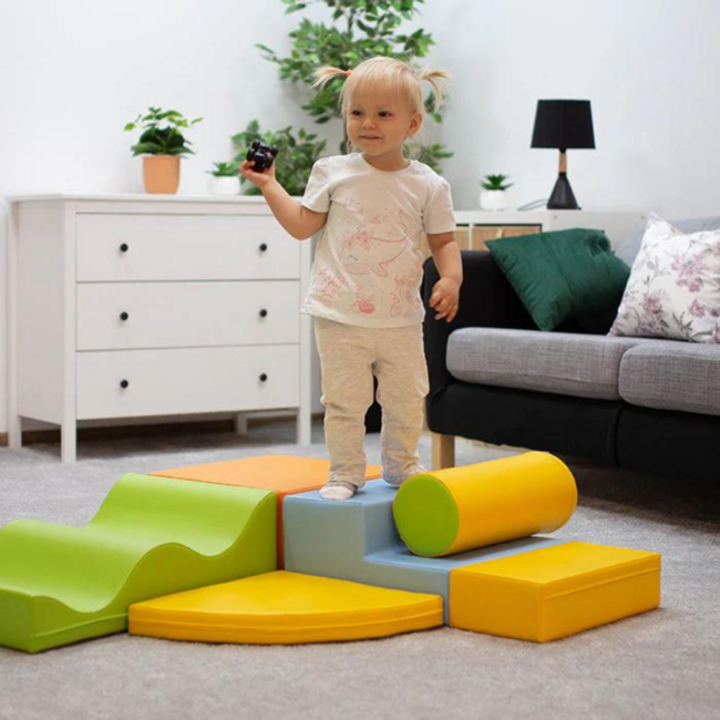 Foam blokken set Explorer – zachte en creatieve speelset in lichte kleuren