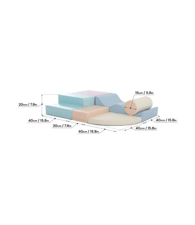 Foam blokken set Explorer – zachte en creatieve speelset in pastelkleuren