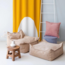 Sitzsack Ottoman aus weichem Cordstoff – Farbe Brown Sugar