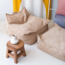 Sitzsack Ottoman aus weichem Cordstoff – Farbe Brown Sugar